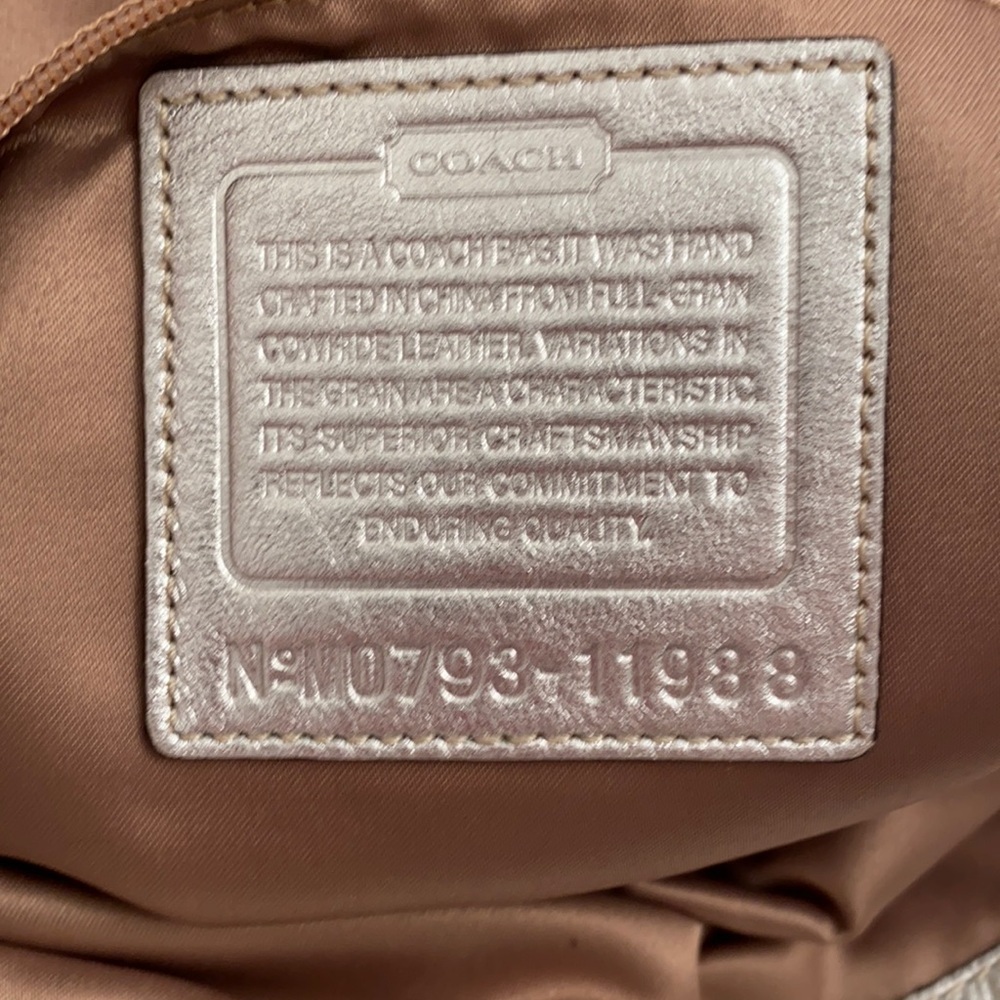 Coach Legacy Thompson metallic silver woven slim tote - Picture 11 of 13